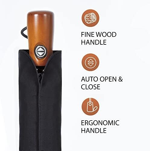 Premium Umbrellas for Rain Windproof Double Canopy,Travel Umbrella,Compact Automatic Umbrella,Oversized Umbrella Black Umbrella for Men and Women,Mens Umbrella Compact - Image 5