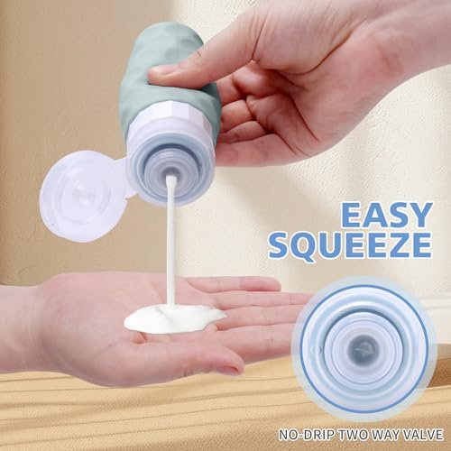 Travel Bottles for Toiletries, 4pcs Tsa Approved 3oz Travel Size Containers, BPA Free Leak Proof Premium Silicone Travel Bottles, Refillable Liquid Travel Accessories W/Toiletry Bag - Image 3