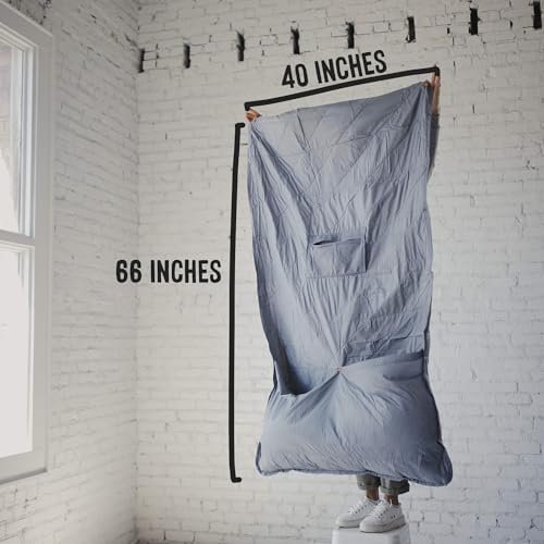Gravel Layover Ultra-Compact Packable Down Blanket for Travel & Camping - Lightweight, Warm Travel Blanket Airplane, Car Blanket, Down Alternative Blanket- Includes Carrying Pouch (Blue) - Image 5