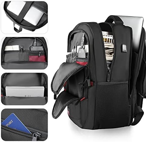 Extra Large Backpack, 50L Travel Backpack, 17 inch Laptop Backpack for Men, TSA Approved Heavy Duty Backpack with USB Charging Port, Anti Theft Backpack for Business Work College, Black - Image 2