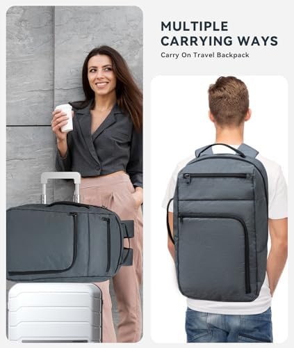Small Laptop Work Backpack Airline Approved for Men & Women 40L Water Resistant Laptop Bag Fits 17&14 Inch Laptop for Commuter Lightweight Work Bag Business Travel, Gray - Image 6
