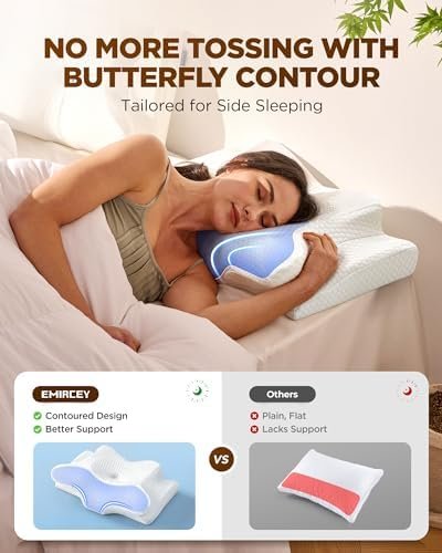 Dream Without Pain Cervical Neck Pillow for Sleeping, Ergonomic Contour Side Sleeper Pillows for Adults, Cooling Orthopedic Pillow for Neck Relief Support, Memory Foam Pillows Back Stomach Sleepers - Image 3
