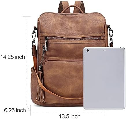 CLUCI Backpack Purse for Women Large Womens Backpack Leather Travel Backpack Fashion Backpack Purse Designer Ladies Shoulder Bags with Tassel Two-toned Brown - Image 3