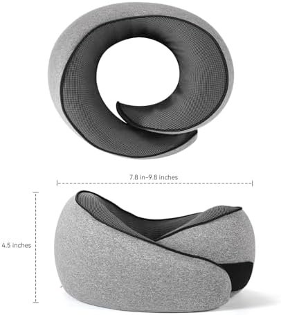 WANDER PLUS® Genuine Travel Pillow, 100% Pure Memory Foam Neck Pillow for Airplanes, Comfortable Breathable Cover, 360° Support Stowable Pillows for Sleeping, Car, Airport Travel Essentials, Grey - Image 6
