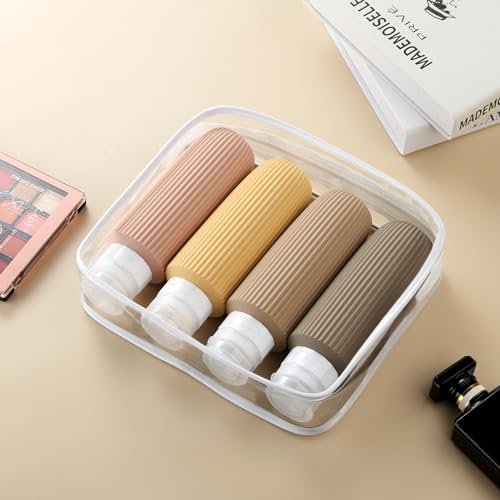 Travel Bottles for Toiletries, Large 6oz Travel Size Containers, BPA Free Leak Proof Tubs Refillable Liquid Accessories with Toiletry Bag for Cometic Shampoo and Lotion Soap (4 Pack) - Image 6