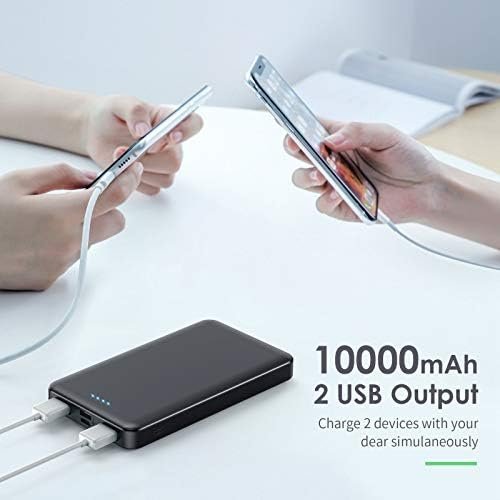 Portable Charger Power Bank 10000mAh【2 Pack】Ultra Slim Portable Phone Charger with USB C Input & 2 Output Backup Charging External Battery Pack Compatible with iPhone 15/14/13/12/11,Android Phone etc - Image 4