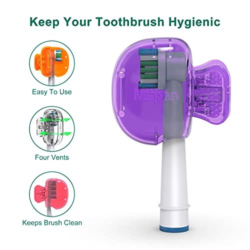 Mspan Electric Toothbrush Head Cover: Sonic Toothbrush Cap Travel Protector Plastic Brush Pod Protection Clip Case Value Pack - Image 3