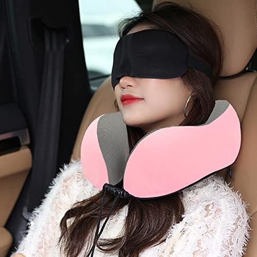 GOTDYA Travel Pillow,Travel Neck Pillows for Sleeping,100% Pure Memory Foam Soft Comfort & Support Pillow for Airplane/Car/Office&Home Rest Use-Pink - Image 7