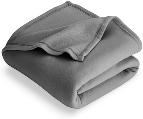 Bare Home Polar Fleece Blanket - Full/Queen Blanket - Grey - Warm & Cozy - Premium Fleece Blanket - Blanket for Bed, Sofa, Camping, Travel and Cold Nights - Lightweight Blanket (Full/Queen, Grey)