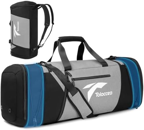 Tolaccea Expandable Mens Travel Bag Gym Bag Large 54L-72L Weekender with Shoe Compartment Wet Compartment Laptop Compartment Travel Backpack Hand Luggage Bag Duffle Bag for Travel Gym Sports Sauna