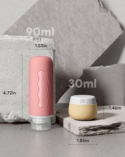 Yinke Travel Silicone Bottles for Toiletries, TSA Approved 3oz Travel Size Containers and BPA Free Leak Proof Silicone Squeezable, Refillable Travel Accessories for Shampoo Conditioner Lotion(4 Pack) - Image 7