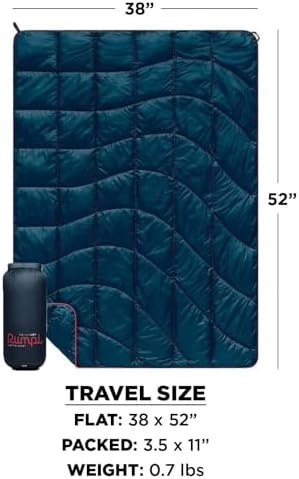 Rumpl The NanoLoft Puffy Blanket | Indoor Outdoor Camping Blanket for Traveling, Picnics, Beach Trips, Concerts | 32" x 52" | Black, Travel - Image 4