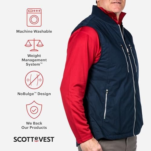 SCOTTeVEST 101 Vest for Men - 9 Hidden Pockets - Water Repellent for Travel & More - Image 2