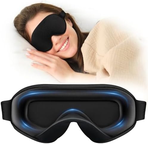 WAOAW Sleep Mask for Men Women: Blackout Eye Masks for Sleep - 3D Breathable Soft Comfortable Eye Mask for Travel - Adjustable Light Blocking Night Masks for Sleeping - Image 9