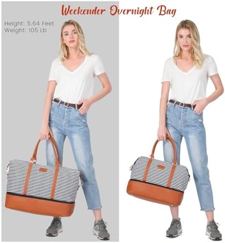 Sucipi Weekender Bags for Women Canvas Travel Duffle Bag with Shoe Compartment Overnight Bag Carry on Gym Duffel with Toiletry Bag for Traveling Weekend Hospital Bags for Labor and Delivery - Image 6