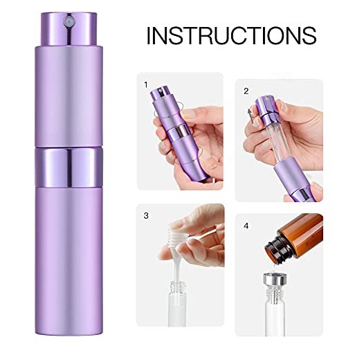 LISAPACK 8ML Atomizer Perfume Spray Bottle for Travel, Empty Refillable Cologne Dispenser, Portable Sprayer (Purple) - Image 5