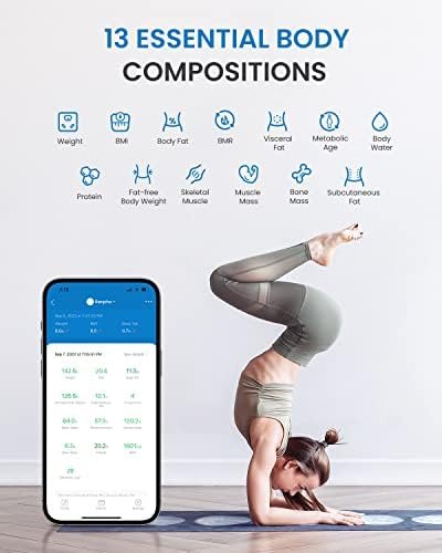 RENPHO Travel Scale for Body Weight, Mini Bathroom Scale for Body Fat, Portable Elis Go Weight Scale for Traveling with Storage Case, 13 Body Composition Analyzer with App, 400 lbs, 11.02" x 7.09" - Image 4