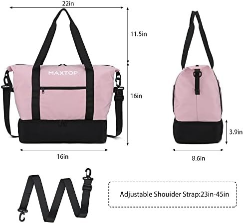MAXTOP Travel Duffle Bag for Women Weekender Overnight Bags Large Capacity Carry On Duffel Bag With Shoe Compartment,Sports Gym Tote Bag with Dry and Wet Separation - Image 4
