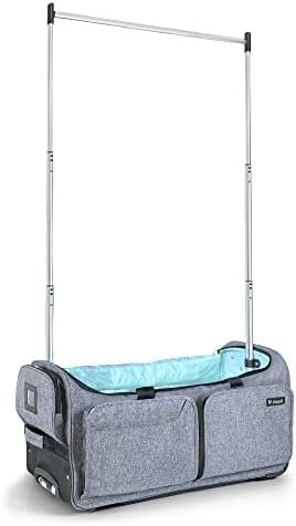 Mavii Costume Rack Duffel - Wheeled 28 Inch Collapsible Travel Bag, Rolling Garment Rack Luggage, Gray