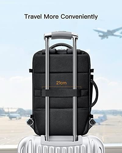 Inateck 40 L Travel Backpack,Carry On Laptop Backpack for Flight Approved,Business Travel Cabin Hand Luggage Fit 17 Inch Laptop, with Rain Cover for Men Women - Black - Image 7