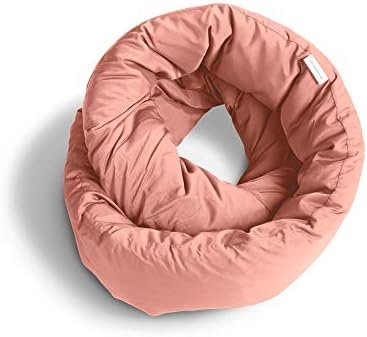 Huzi Infinity Pillow - Home Travel Soft Neck Scarf Support Sleep (Pink)