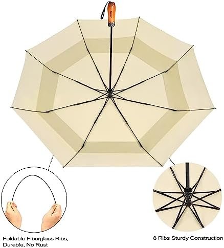 Lejorain Compact Travel Golf Umbrella - Extra Large Folding Automatic Umbrella for Mens 54 inch Sturdy Collapsible Rain Umbrellas - Image 7