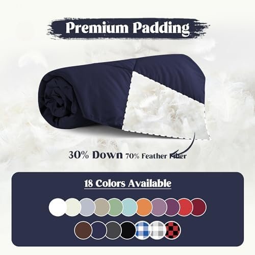 Puredown® Soft Feather Down Throw Blanket Lightweight Packable Couch Throw for Indoor and Outdoor Use, 50"X70", Navy - Image 3