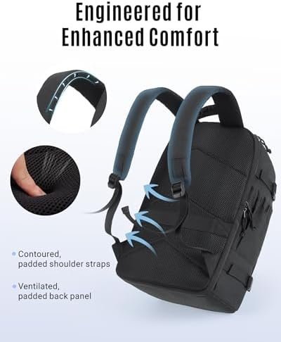 LIGHT FLIGHT Travel Backpack, TSA Friendly Flight Approved Carry on Backpack Water-resistant Lightweight Business Large Weekender Bag Casual Daypack 17.3" Laptop Backpack for Men Women,Grey - Image 6