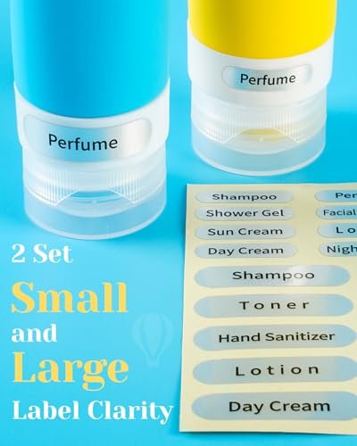 Upgraded Travel Bottles for Toiletries Triple Leak-Proof Thickened Body Travel Essentials, Includes 5 x 3oz(90ml) Travel Bottles Waterproof Zipper Tsa Approved Toiletry Bag 2 Sets of Label - Image 6