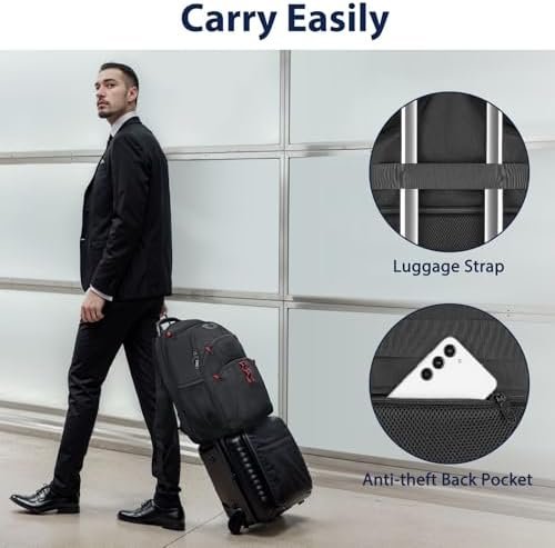 MATEIN Extra Large Laptop Backpack, 17.3 inch Big Business Work Bag for Men, Airline Approved TSA Travel Backpack with Wet Pocket, Water Resistant Computer Bag, Black - Image 6