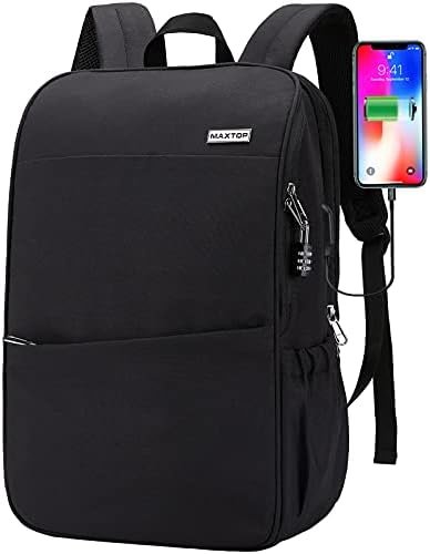 MAXTOP Travel Laptop Backpack with USB Charging Port Anti-Theft[Water Resistant] College School Bookbag Fits 17 Inch Laptop