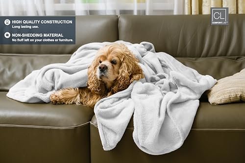 Comfort Lab Plush Flannel Bed Blanket - Soft, Lightweight, Fleece Blanket for Couch, Bed & Home Decor - Anti Pilling and Non Shedding Fleece Bed Blanket - Twin/Twin XL (66" x 90") - White - Image 4