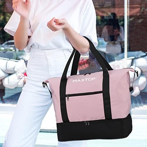 MAXTOP Travel Duffle Bag for Women Weekender Overnight Bags Large Capacity Carry On Duffel Bag With Shoe Compartment,Sports Gym Tote Bag with Dry and Wet Separation - Image 2