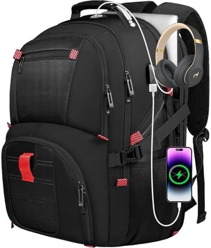 Extra Large Backpack, Big Capacity Backpack, Travel Laptop Backpack 50L for Women Men, College TSA Business Work Nursing Computer Bag 17 Inch, Black