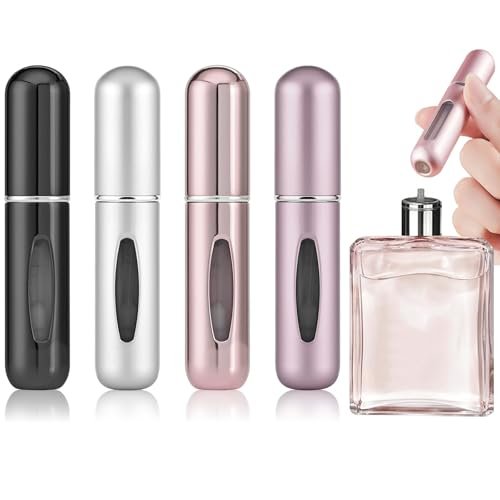 4 Pcs 5ml Portable Mini Refillable Perfume Atomizer Spray Bottle Scent Pump Case for Travel