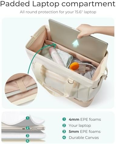 BAGSMART Weekender Bags for Women, 35L Carry on Bag with Shoe Compartment, TSA-Free Travel Duffle Bag, Large Overnight Hospital Bag, Green - Image 4