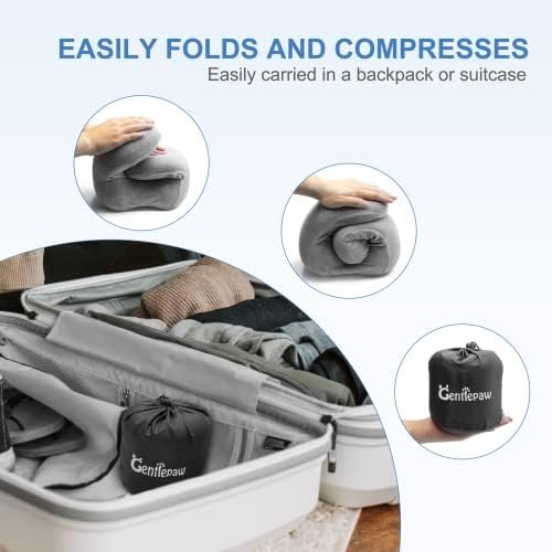 Travel Pillow - Memory Foam Cervical Neck Pillow for Adults, Kids, Children, Convenient & Portable U Shaped Pillows, Airplane Pillow for Home, Office, Camping, Travelling, Sleeping (Gray) - Image 6