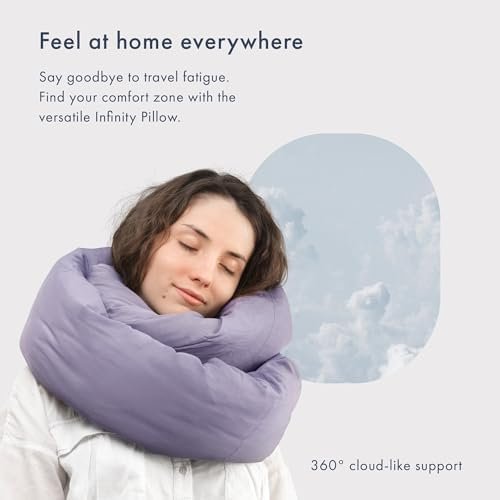 Huzi Infinity Pillow - Travel Neck Pillow - Versatile Soft 360 Support Scarf - Machine Washable - Home Travel Flight Road Trips (Purple) - Image 2