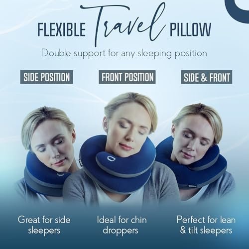 BCOZZY Neck Pillow for Travel Provides Double Support to The Head, Neck, and Chin in Any Sleeping Position on Flights, Car, and at Home, Comfortable Airplane Travel Pillow, Large, Black - Image 3