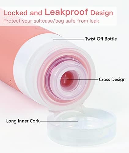Quatish Travel Bottles for Toiletries【Original Patented】, 3 oz Tsa Approved Leak Proof Travel Size Containers, Silicone Shampoo and Conditioner Bottles, 4 Pack Travel Size Bottles, Multi-Color - Image 2