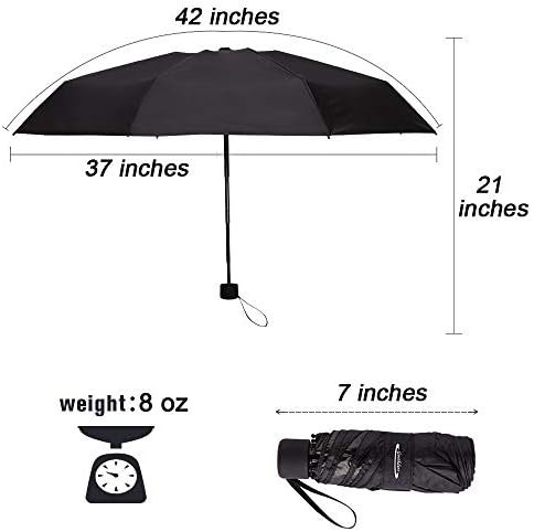 Goothdurs Mini Travel Compact Windproof Umbrella - Small Folding Lightweight Sun & Rain Umbrellas with 95% UV Protection for Women Men - Image 2