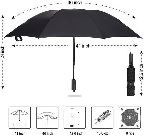 LANBRELLA Compact Reverse Folding Umbrella Auto Windproof Travel Umbrella - Image 6