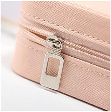 Small Travel Jewelry Case, To Go Portable Jewelry Box, Travel Jewelry Organizer,Portable Jewellery Storage Holder for Rings Earrings Necklace, Gifts for Girls Women -Pink - Image 4