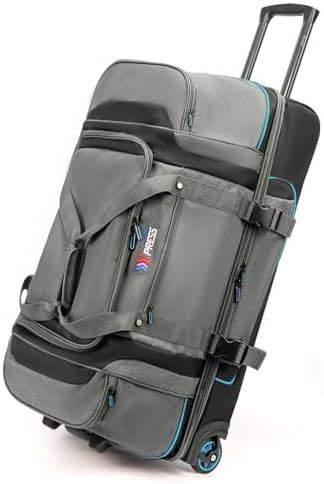 Blue 30" Rolling Duffel Bag Two Silent Wheels With Corner Covers NewYork XPress