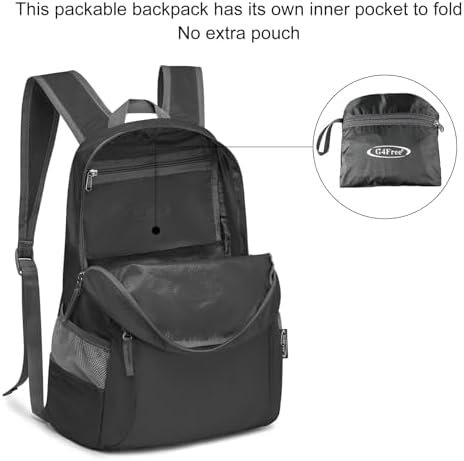 G4Free 20L Lightweight Packable Backpack Travel Hiking Daypack Foldable Backpack for Men Women - Image 6