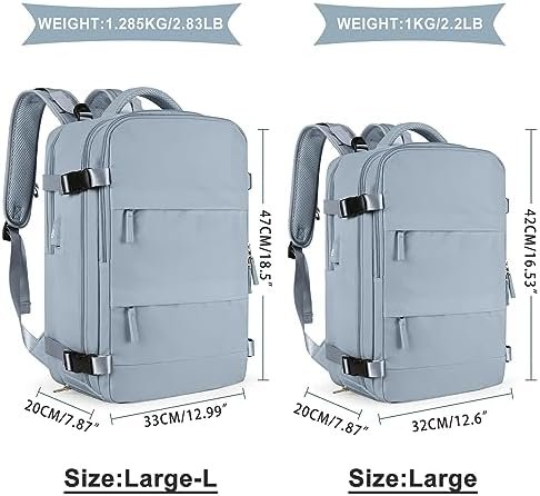 coowoz Large Travel Backpack For Women Men,Carry On Backpack,Hiking Backpack Waterproof Outdoor Sports Rucksack Casual Daypack travel essentials(Gray Blue) - Image 2