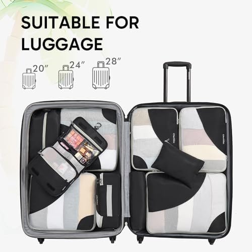 ALL INCLUDED 10 Set Sturdy Packing Cubes for Suitcases,OlarHike Travel Essentials,UPGRADED Anti-Tear Stitching, NEW Improved Luggage Packing Organizers for Travel Accessories(Black) - Image 7