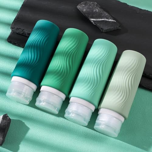Travel Bottles for Toiletries, Tsa Approved 3oz Portable Travel Bottles, BPA Free Leak Proof Squeezable Silicone Travel Size Containers, Travel Accessories with Clear Toiletry Bag (4 Pack) - Image 5