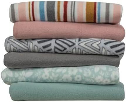 Fleece Throw Blanket Set Bulk for Travel Kids Outdoor Wedding Pet (Assorted #2, Pack of 6 50x60 Inches) - Image 2