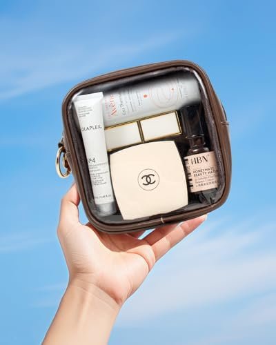 LETGO Small Cosmetic Bag for Purse Mini Makeup Bag for School Cute Clear Make Up Pouch for Travel Clear Cosmetic Bags Purse Essentials Make Up Bag for School Women Men (Mini Chocolate) - Image 4
